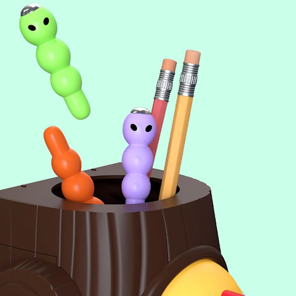 Magnetisk fugle legetøj Toddler træ stamme orm fangst fodring spil legetøj til børn tidlig uddannelse brun Brown