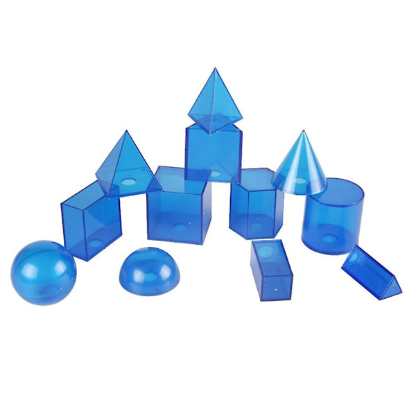 12 st/set Transparent 3D geometriska fasta modeller avtagbara undervisningshjälpmedel leksak Kaesi