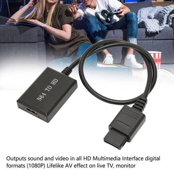 N64 til HDMI-omformer, N64 til HDMI-adapterkabel for SNES N64, HD-koblingskabel