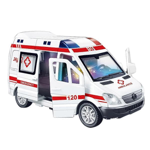 Ambulansebiler Bilmodell Bil leketøy for barn, simulering lyd og lys