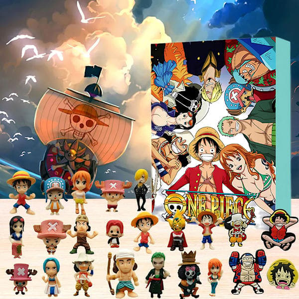 One Piece Adventskalender, 24 figurer per set, Blind Box Julöverraskning för barn[YJD]