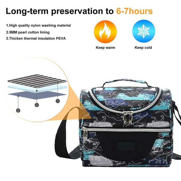 Bærbar Bento Bag for utendørs piknik frisk isolasjon for barn style2