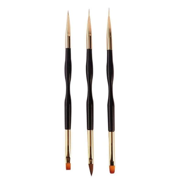 3 stk. Akryl/UV-pensler negle - Twist - Guld Sort
