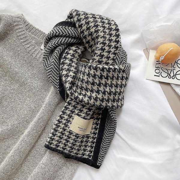 Halsduk för kvinnor höst och vinter 2024 ny koreansk stil mångsidig studentstickad ull håll varm halsduk
