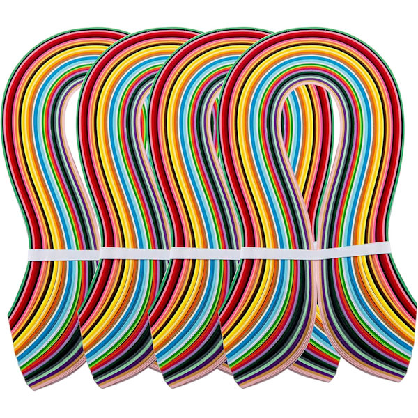 1440 Remsor Quillingpapper, 36 Färger Quillingpappersremsor 3mm Papper Quillingremsor Kit, Quillingtillbehör Hantverk Presentkort Påsar Bild, 54cm Lång