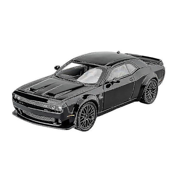 1:32 Dodge Challenger Hellcat Redeye Alloy Muscle Car -mallin ääni- ja valoefektit, lasten lelukeräilyesine, syntymäpäivälahja Boris Black