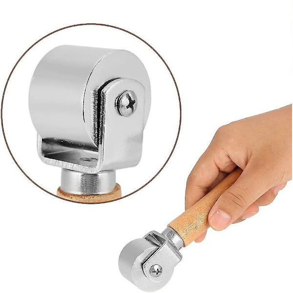 Træhåndtag Læderbakke Værktøjer Kantpresse Metalrulle 100mm,60mm,26mm, Sølv Tone(26mm) Hy
