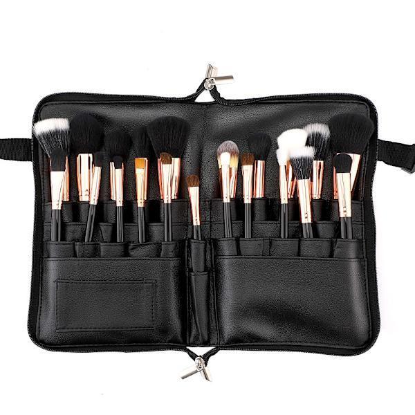 Sort 32 stk makeupbørste taljetaske Kunstneretui