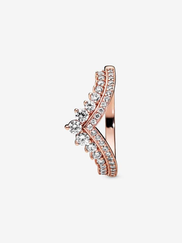 Pandora - Princess Wishbone Ring - 14k rosegullbelegg Circumference: 54mm