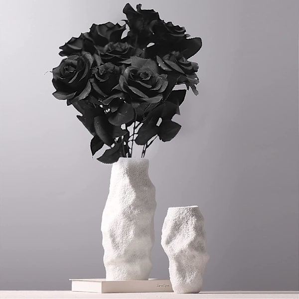 10 stk. Sorte Kunstige Silke Roser Blomster Falske Silke Rose Buketter til Bryllupsfest Sort (D-4) black