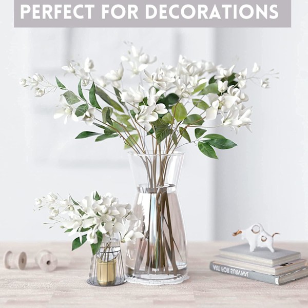 Kvalitetsglas Vas - Dekorativ Glas Vas - Rustik Heminredning för Modernt Bondgårdshus, Ideal Hylla, Bord & Entré Dekor, Patenterad Design, Vit