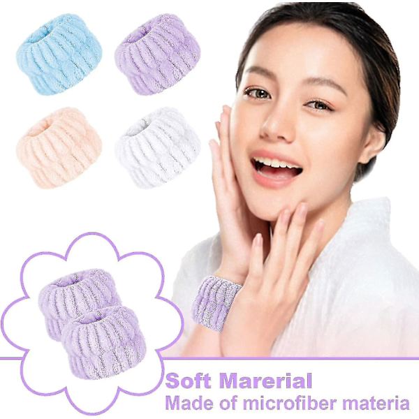 8 stv tvättlappar i mikrofiber för tvätt av ansikte, armband för spa-behandling, absorberande