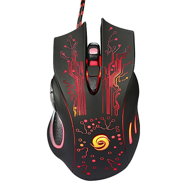Gaming Wired Mus 6 Knappar Led Bakgrundsbelyst Ljus Pc Laptop Kvalitet Dator