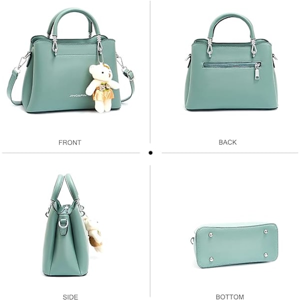 Kvinders Crossbody Mode Top Håndtaske Damer Skuldertasker PU Læder Satchel Taske Piger Messenger Tasker Punge Håndtaske med Bjørn Vedhæng Khaki