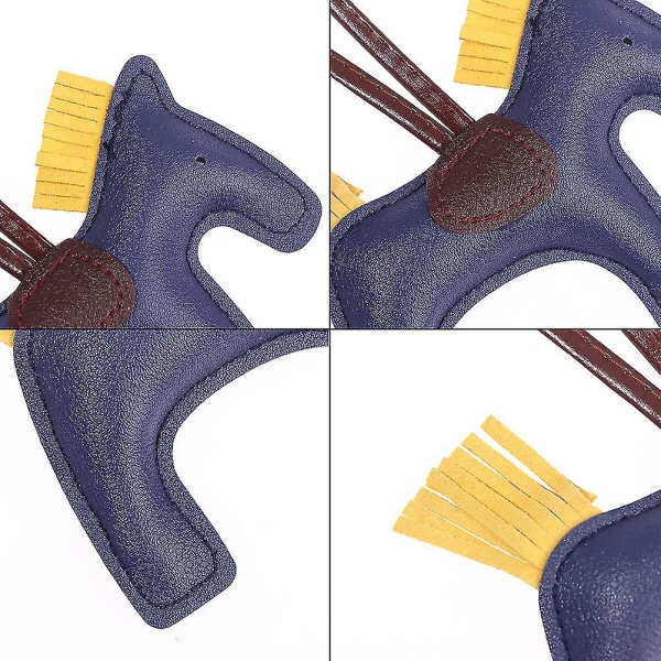 Handgjord Pu-läderhäst nyckelring Djurnyckelring för kvinnor Väska Nyckelring Charm