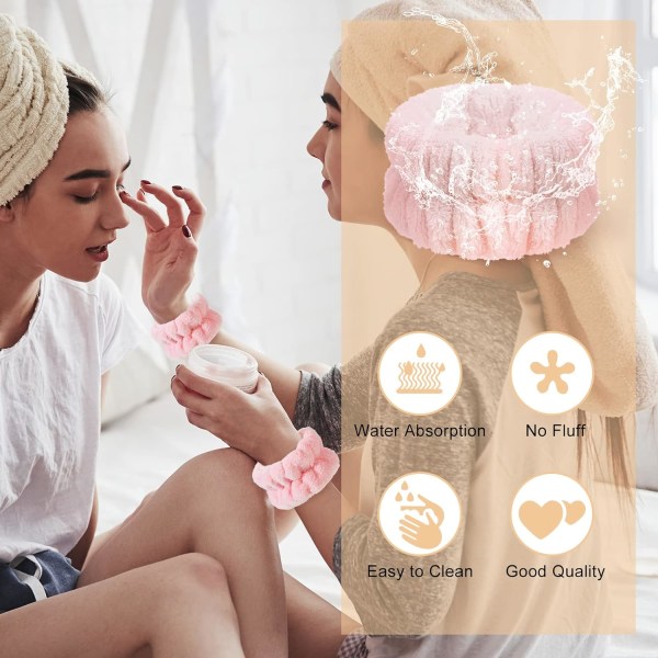 Ansigtsvask Håndledsbånd Spa Vask Ansigt Svedbånd Makeup Elastisk Håndled Vask Bånd Absorberende Håndklæde Håndledsbånd Håndledsbånd