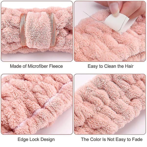 4 stk. Mikrofiber Hovedbånd Spa Ansigtsbånd Makeup Hovedbånd Elastisk