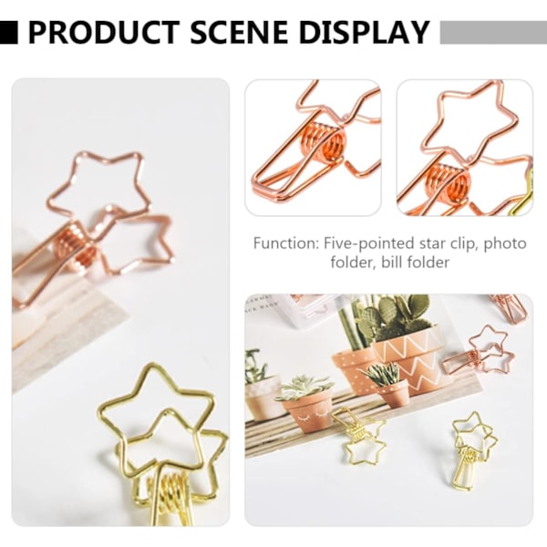 Klips Notice Board Bordholdere Metal Fil Klemmer Fastgørelse Papir Tommelvindtæt Billedstand Bordnummer Stander foldback Kontormapper Rose Goldx3pcs