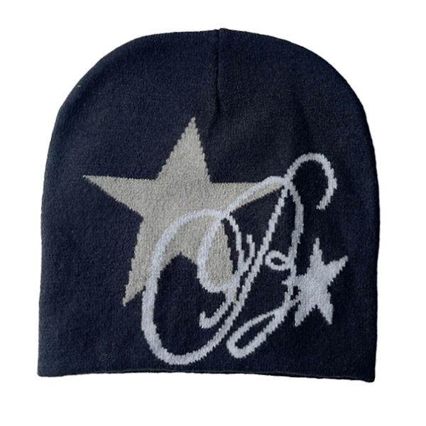 Y2k Hue Beanie Huer Strikket Uld Hue Brev Stjerne Jacquard Hue 2000'erne Sød Mænd Kvinder Unisex Skull Cap Ski Cykling Udendørs style 3