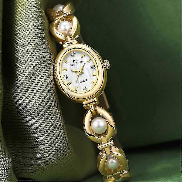 BS Bee Sister FA1685 Let Luksus Dame Fine Smykker Ur Dame Perlearmbånd Armbåndsur Til Gavefest Skole Gold