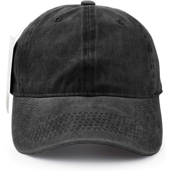 Baseball- cap, puuvillainen säädettävä urheilullinen ulkoilu cap Unisex Hip Hop Casual Hat Snapback Cap(musta)
