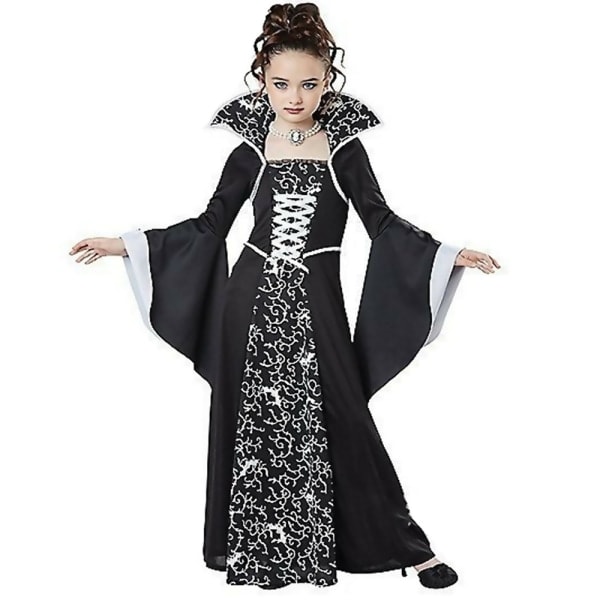 Barnflickor Prestanda Vampyr Kostym Halloween Häxa Kostymer Vit 140cm white 140cm