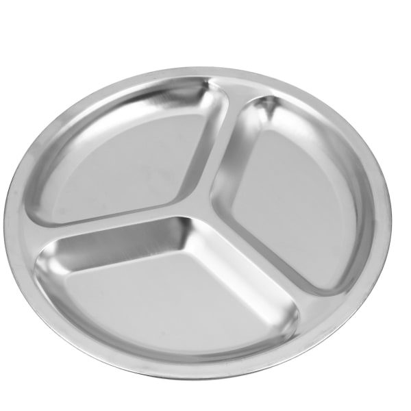 3X ruostumaton teräs 3 osainen pyöreä jaettu lautanen Välipala Illallinen lautanen Halkaisija 24 cm