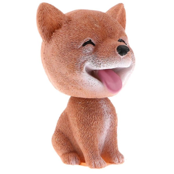 Shaking Bobble Head Dog Doll Lekebil Interiør Ornament Dekor Shiba Inu
