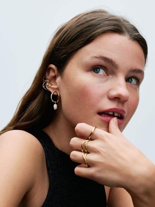 Pandora - Organisk Formet Ring - 14k gullbelegg Circumference: 50mm