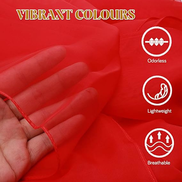 Chiffon-skjerf, sjal og omslag for kvinner, mykt og lett kveldskjole elegant brudekjole brudepike skjerf Red