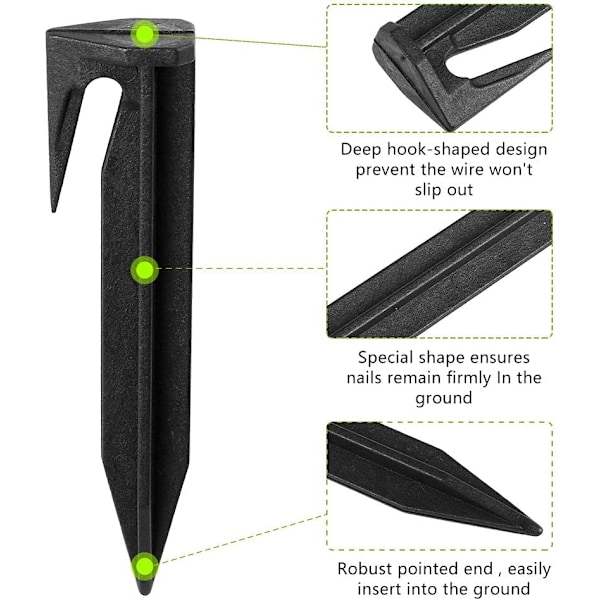 100 kpl tapit robotiruohonleikkurin rajakaapeleille, maakiinnitys, maapiikit, maapiikit, koukut robotiruohonleikkureille, rajakaapeli, rajalanka