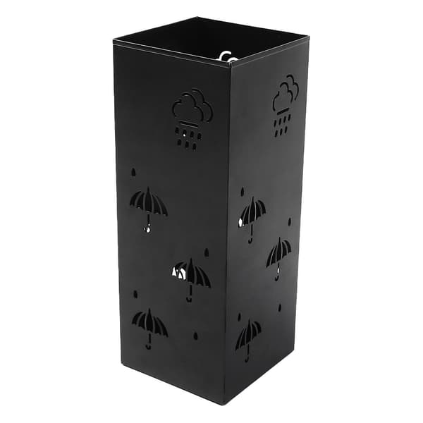 Metal paraplyholder - Stilful hul design, rustfri, organiser til entre, kontor, hjem - Sort