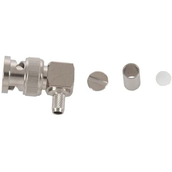 20X BNC Han Crimp Retvinklet Stik til RG58 RG400 RFC195 Koaksialadapter Sølv