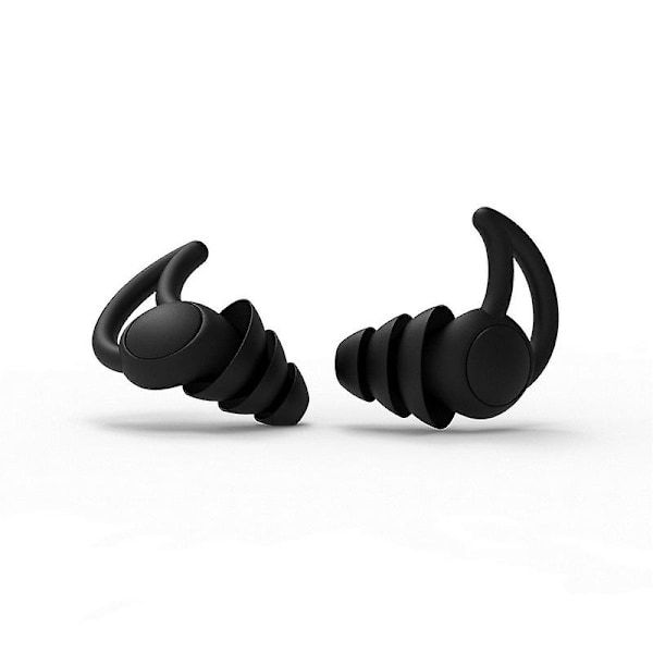 2 Pairs Noise Reduction Earplugs for Sleeping, Comfortable Noise Canceling Earplugs black