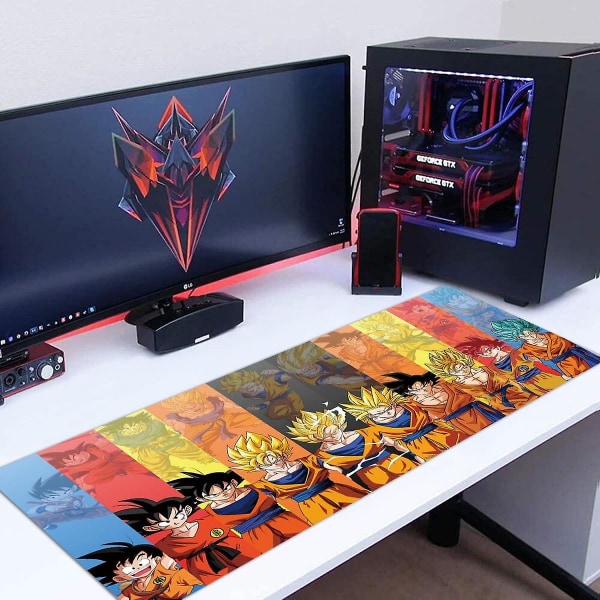 Dragon Ball - Saiyan 90x40 cm - Led-valaistu Fast Surface Gaming Hiirimatto - Hiirimatto (90x40 cm, Dragon Ball - Anime)