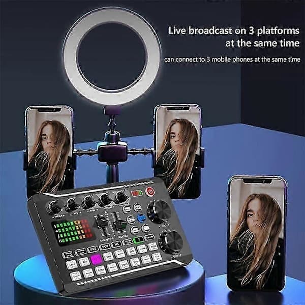F998 BM800 Sett Lydkort Kondensatormikrofon Sett Live Lydkort