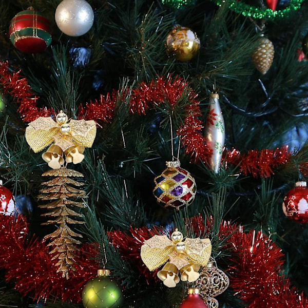 6 stk. Julebuer med klokker Mini sløjfe Ornament Håndværk Gavebuer Ferie
