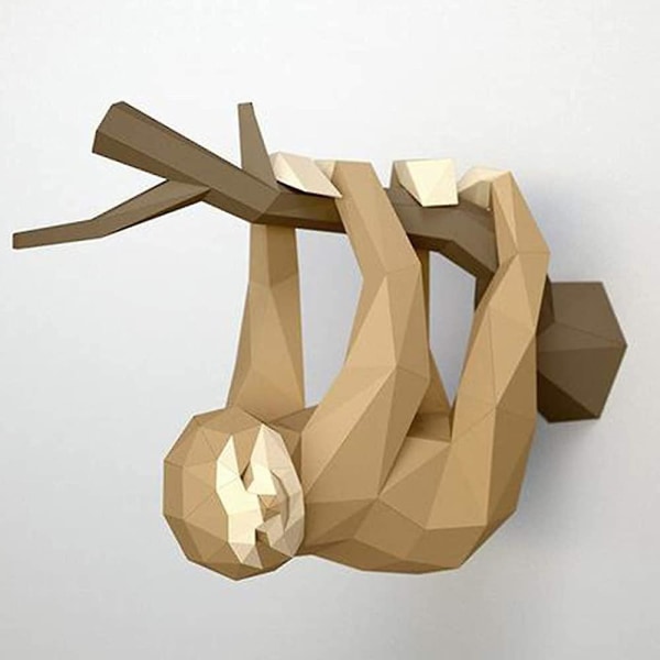 Gör-det-själv förskurna pappershantverk, 3d väggdekorationspapper, 3d origamiskulptur, pappersform 3d sengångare utskuren leksakshantverksaktivitet för småbarn, 52x19x36c