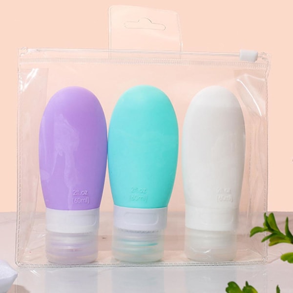 4 stk silikagel sub-flasker, bærbare kosmetiske sub-flasker 60ml green