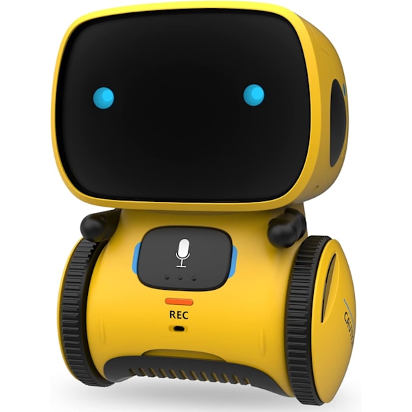 Interaktiva Smarta Robotleksaker, Robotleksaker på Engelska, Röststyrning & Beröringssensor, Dansa & Sjung & Gå, Inspelare & Prata Som Du Yellow