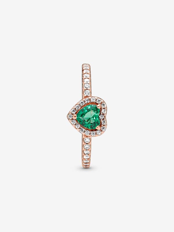 Pandora - Sparkling Elevated Heart Ring - 14k rosaguld plating Circumference: 54mm