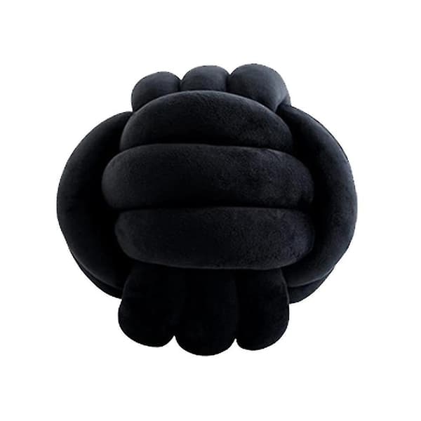 Knuten plyschkudde rund kudde för soffa sovrum säng 20CM Black