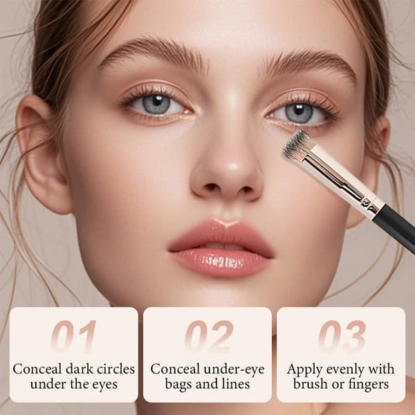 Tonet ler CC øjenkorrigerer, reducerer mørke rande, 1 stk med makeupbørste (1 stk) Brun