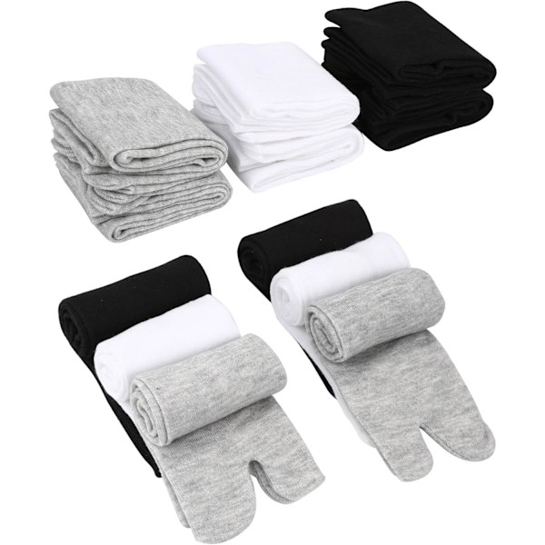 6 par unisex tabi flip flop strumpor geta strumpor bomull split toe tabi strumpor elastiska för kvinnor och män, flerfärgade,