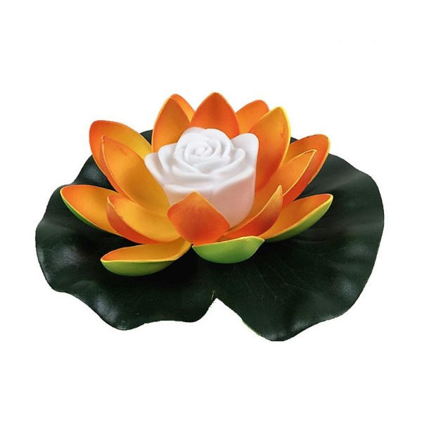 18/28cm Tekokukkalotus LED-uimala puutarha lampi kelluva kukkalamppu Jikaix Yellow 18 cm