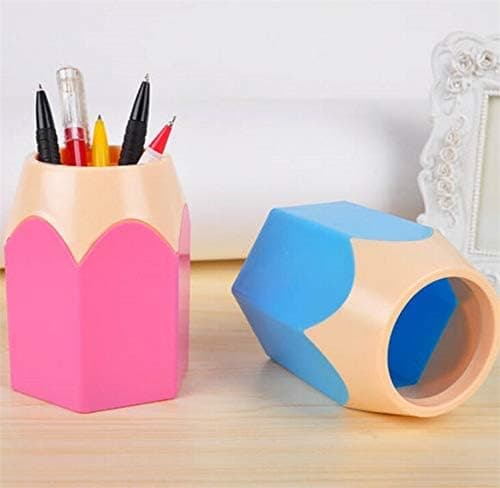 Pen Vase Blyantholder Sminkebørsteholder Stasjonær Skrivebordsarrangør Stasjonær Oppbevaring (Rosa)