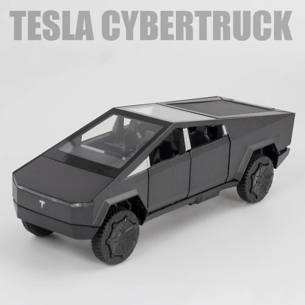 1:32 Tesla Model X Model 3 Model S Model Y Legeret bilmodel Diecasts Legetøjsbil Lyd Og Let Børnelegetøj Til Børn Gaver Drengelegetøj Cybertruck Gray