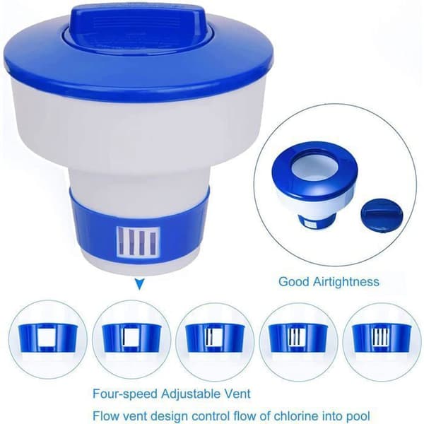Flydende klordispenser til swimmingpools, 1 stk. 8 tommer justerbar automatisk klordoserer