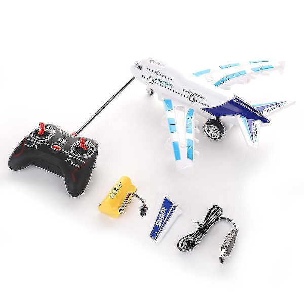 Rc flygplan leksaker för barn med Bump And Go Action | Airbus Action Toy Plane Med Blinkande Ljus, Riktigt Jetljud Med Ljus - Snngv