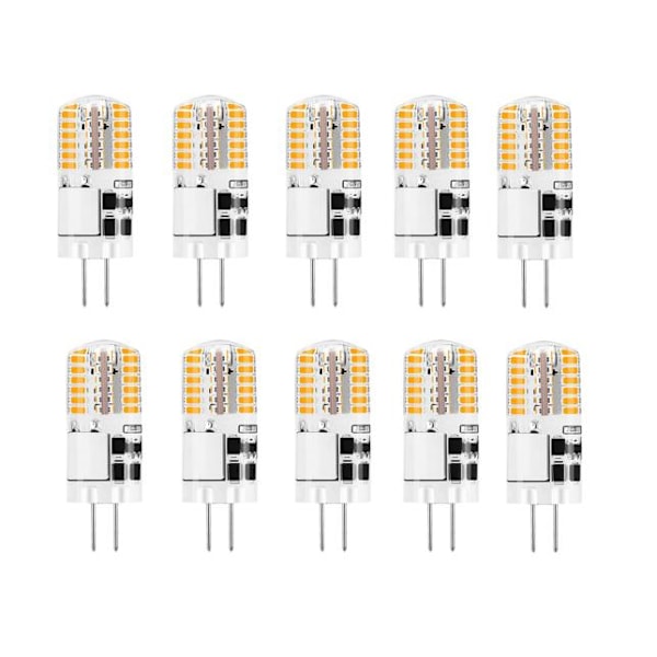 10x G4 LED-lampor 12V AC/DC Varmvitt 3000K 3W, 48LED Dimbar Ljus-WELLNGS Warm White 3000K
